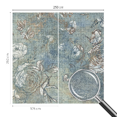 Væg tapet med et romantisk rosemotiv