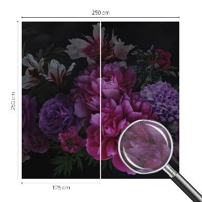 Fotovæg soveværelse med blomsteragtigt motiv til at skabe et elegant udtryk