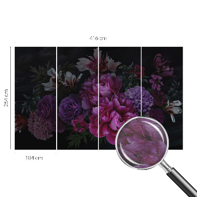 Fotovæg soveværelse Blomsteragtig elegance