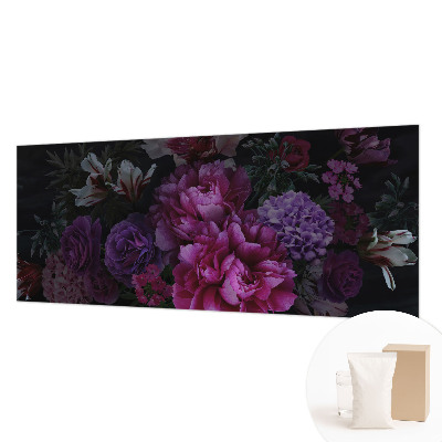 Fotovæg soveværelse med blomsteragtigt motiv til at skabe et elegant udtryk