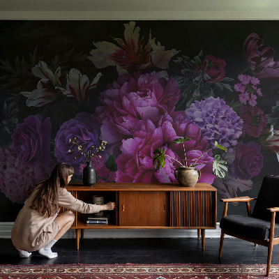 Fotovæg soveværelse Blomsteragtig elegance