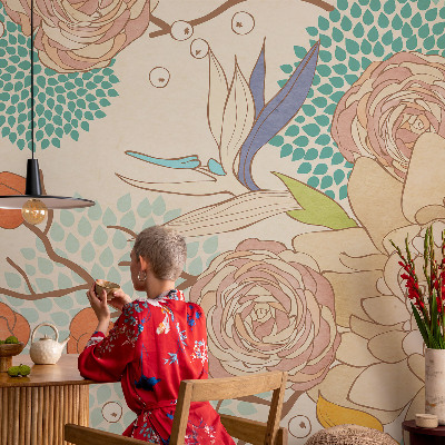 Høj kvalitet fototapet Blomsterfantasi