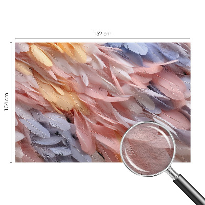 Stor fototapet med pastelfarvede fjer