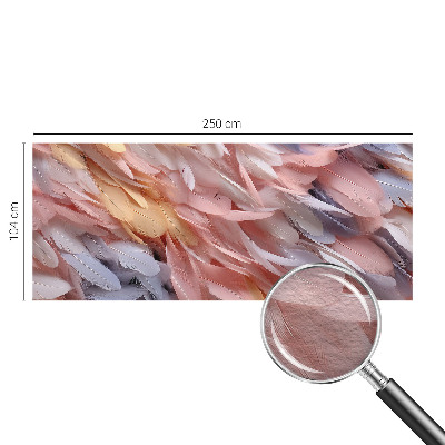 Stor fototapet med pastelfarvede fjer