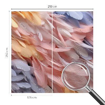 Stor fototapet med pastelfarvede fjer