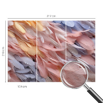 Stor fototapet Pastelfarvede fjer
