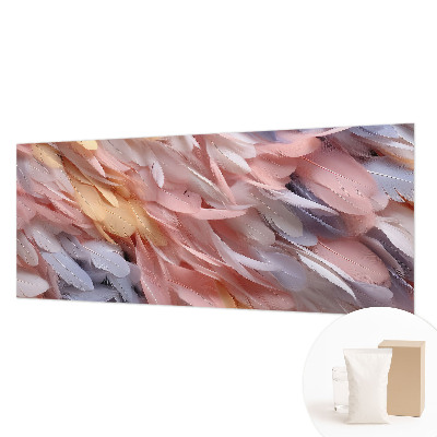 Stor fototapet med pastelfarvede fjer