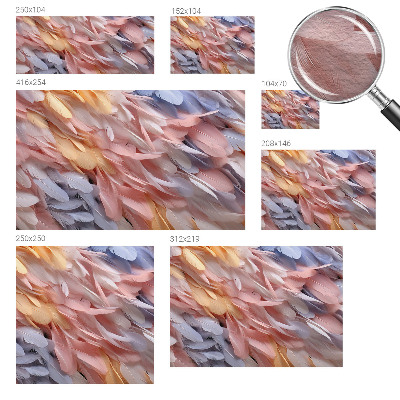 Stor fototapet Pastelfarvede fjer