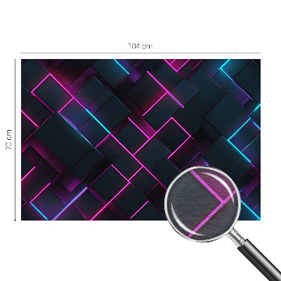 3D fototapet med neon-geometrisk motiv
