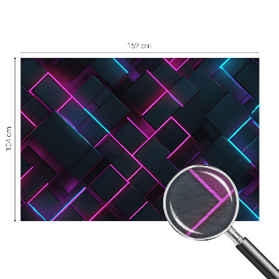 3D fototapet med neon-geometrisk motiv