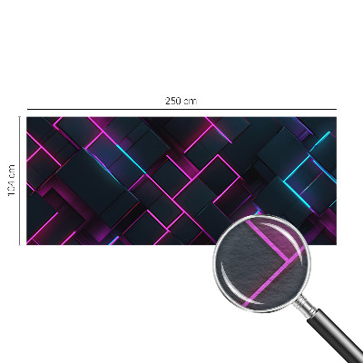 3D fototapet med neon-geometrisk motiv