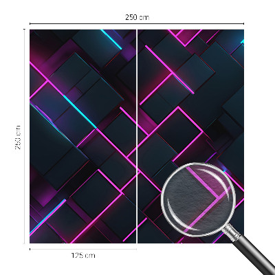 3D fototapet med neon-geometrisk motiv