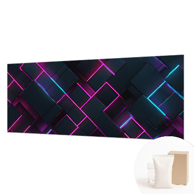 3D fototapet med neon-geometrisk motiv