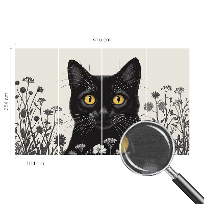 Fotovæg med katteblomster-motiv