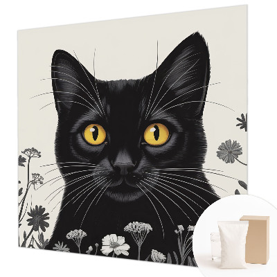 Fotovæg med katteblomster-motiv