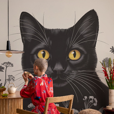 Fotovæg med katteblomster-motiv