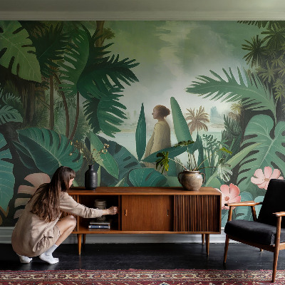 Fototapet børneværelse med eksotisk junglemotiv