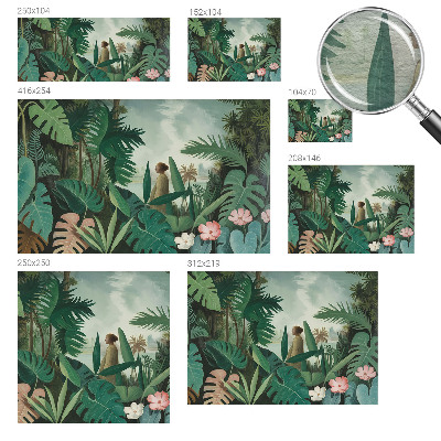 Fototapet børneværelse med eksotisk junglemotiv