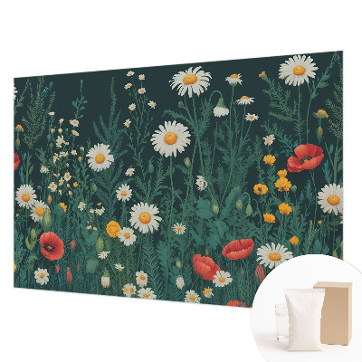 Fototapet efter mål med motiv af vilde blomster