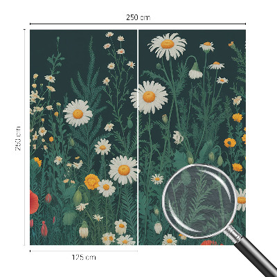 Fototapet efter mål med motiv af vilde blomster