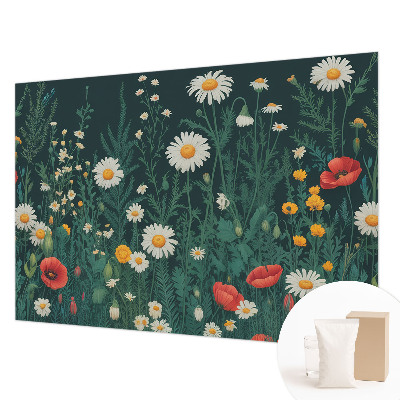Fototapet efter mål med motiv af vilde blomster