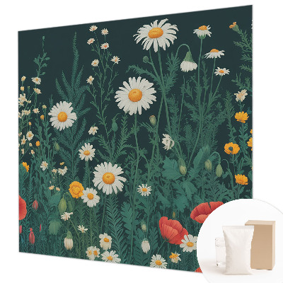 Fototapet efter mål med motiv af vilde blomster