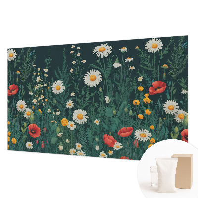 Fototapet efter mål med motiv af vilde blomster