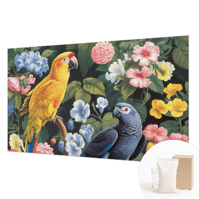 Fototapet med motiv af eksotiske fugle