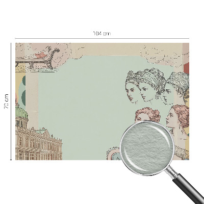 Tapet væg i et klassisk collage-design