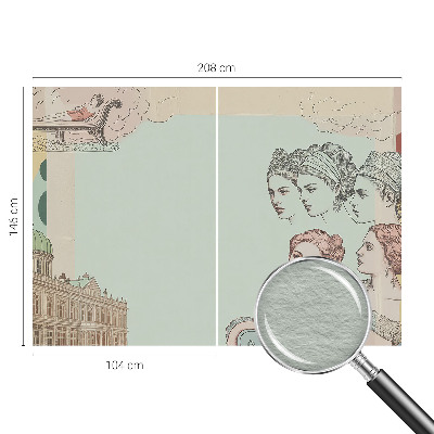 Tapet væg i et klassisk collage-design