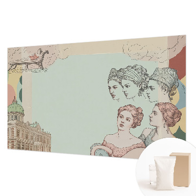 Tapet væg i et klassisk collage-design