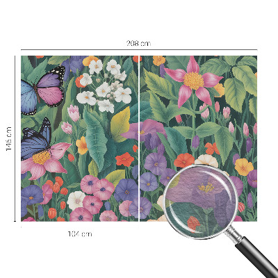 Fototapet børneværelse med en blomstereksplosion i livlige farver