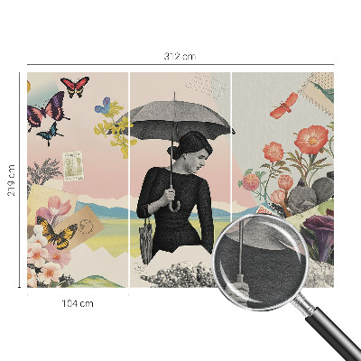 Fotovæg stue Romantisk collage