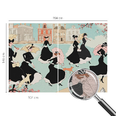 Fotovæg soveværelse Kvinder går