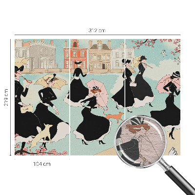 Fotovæg soveværelse Kvinder går