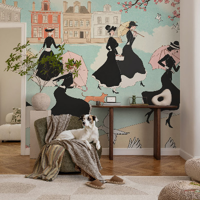 Fotovæg soveværelse Kvinder går