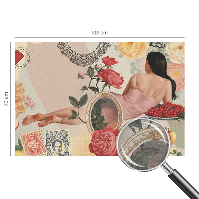 3D fototapet med et blomstret motiv i elegant design
