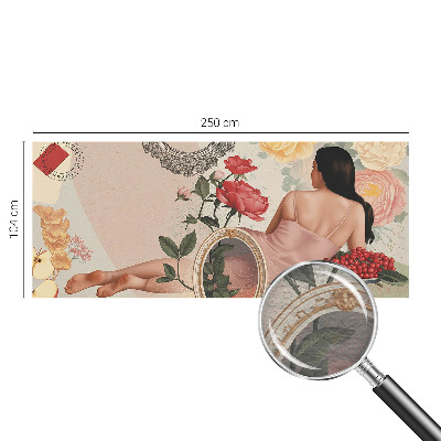3D fototapet med et blomstret motiv i elegant design