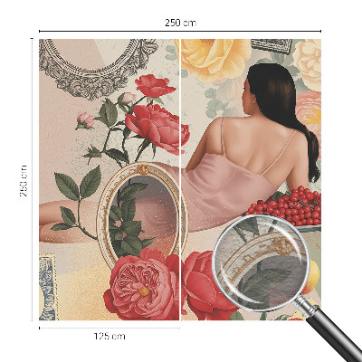3D fototapet med et blomstret motiv i elegant design