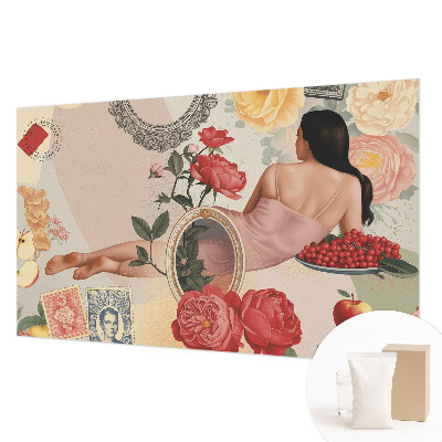 3D fototapet med et blomstret motiv i elegant design