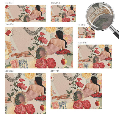 3D fototapet med et blomstret motiv i elegant design