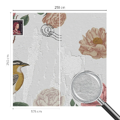 Foto tapet med vintage blomsterdesign