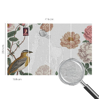 Foto tapet med vintage blomsterdesign