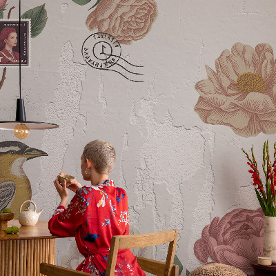 Foto tapet med vintage blomsterdesign