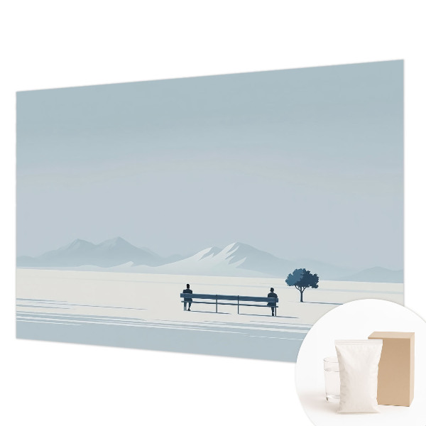 Fototapet stue med et minimalistisk landskab