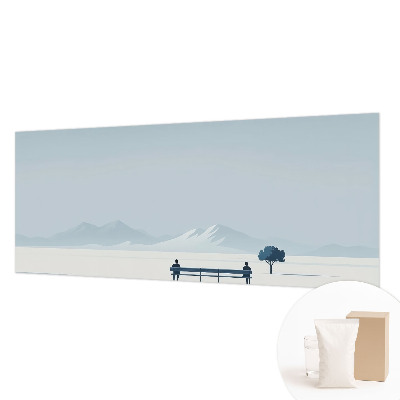 Fototapet stue med et minimalistisk landskab