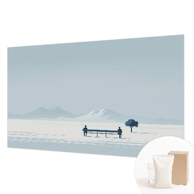 Fototapet stue med et minimalistisk landskab