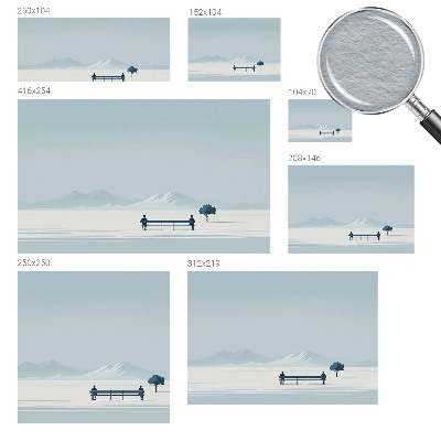 Fototapet stue med et minimalistisk landskab