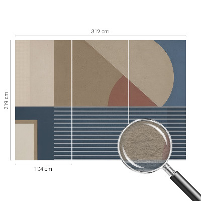 Fotovæg soveværelse med harmoniske geometriske motiver