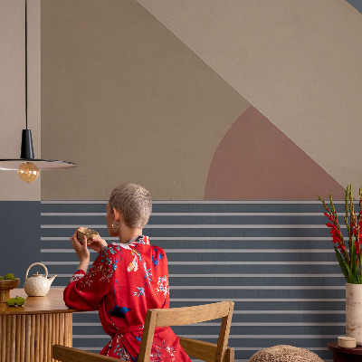 Fotovæg soveværelse med harmoniske geometriske motiver
